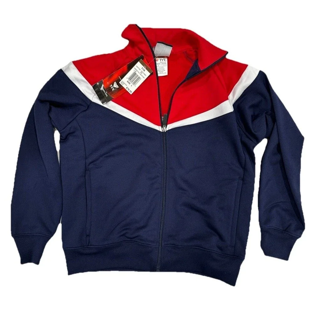 TYR Warm-Up Freestyle USA  All American Youth Large Jacket NWT